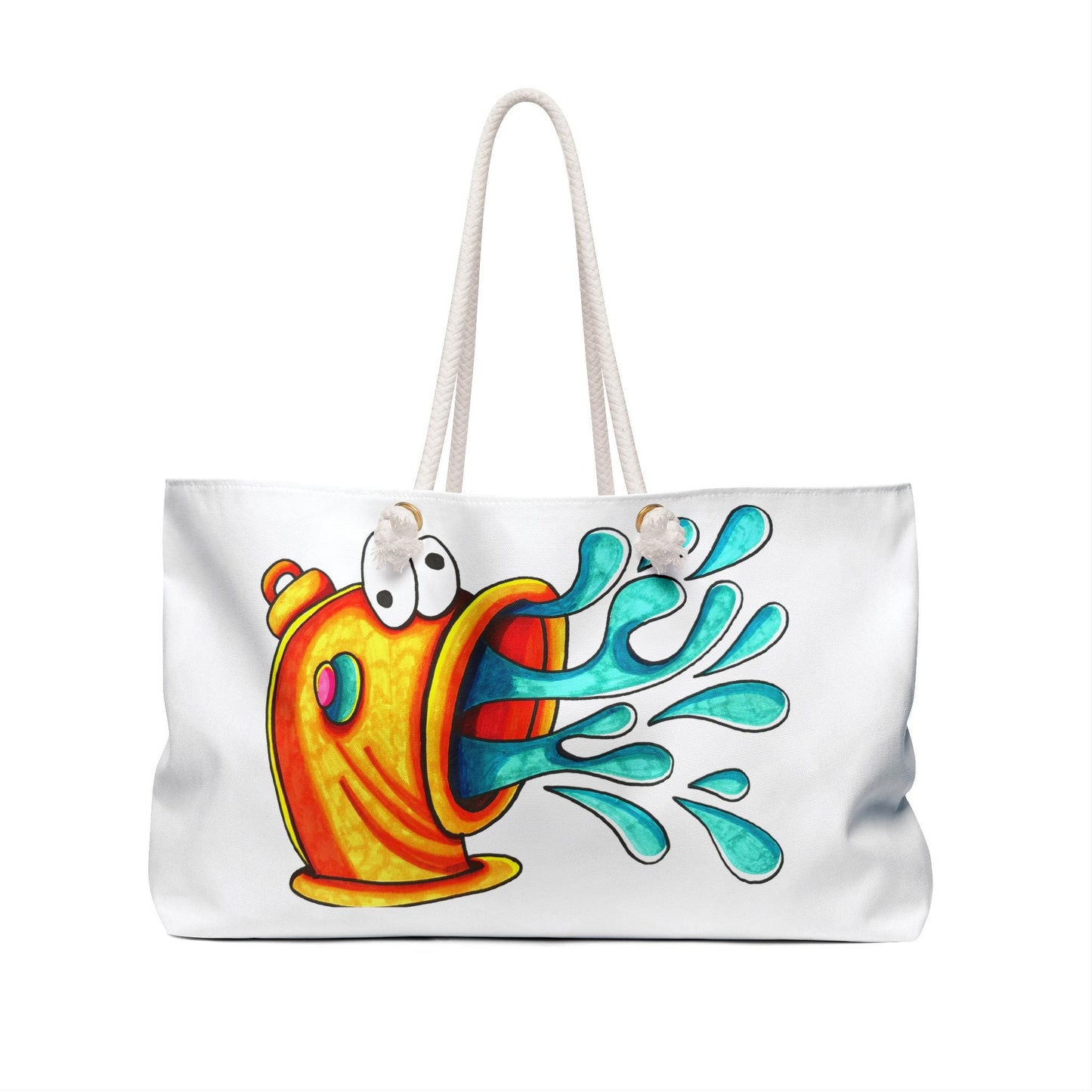 Playful Watering Can Weekender Bag, Cute Travel Tote, Fun Beach Bag, Gift for Garden Lovers, Colorful Weekend Adventure Bag