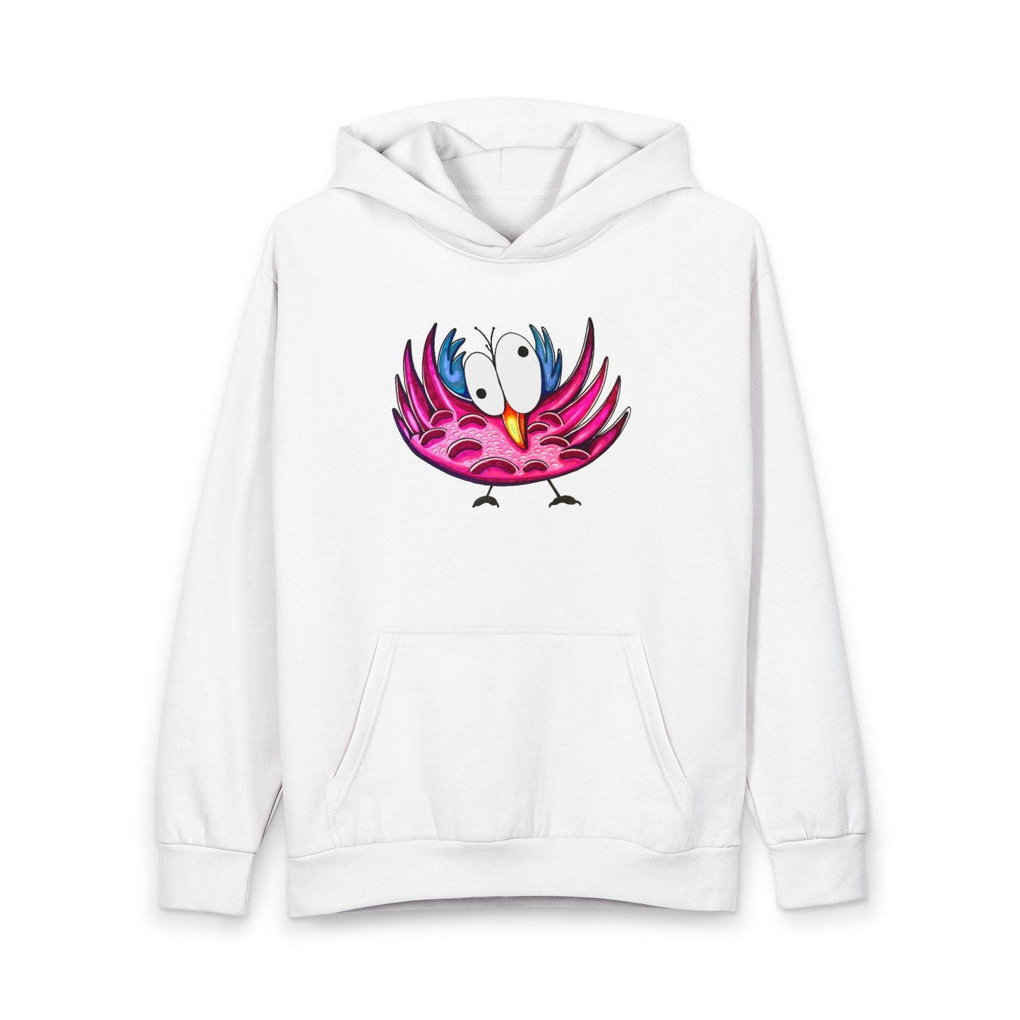 Colorful Cartoon Bird Unisex Hoodie, Fun Pullover for Gift, Cute Bird Design, Cozy Streetwear, Perfect for Casual Days