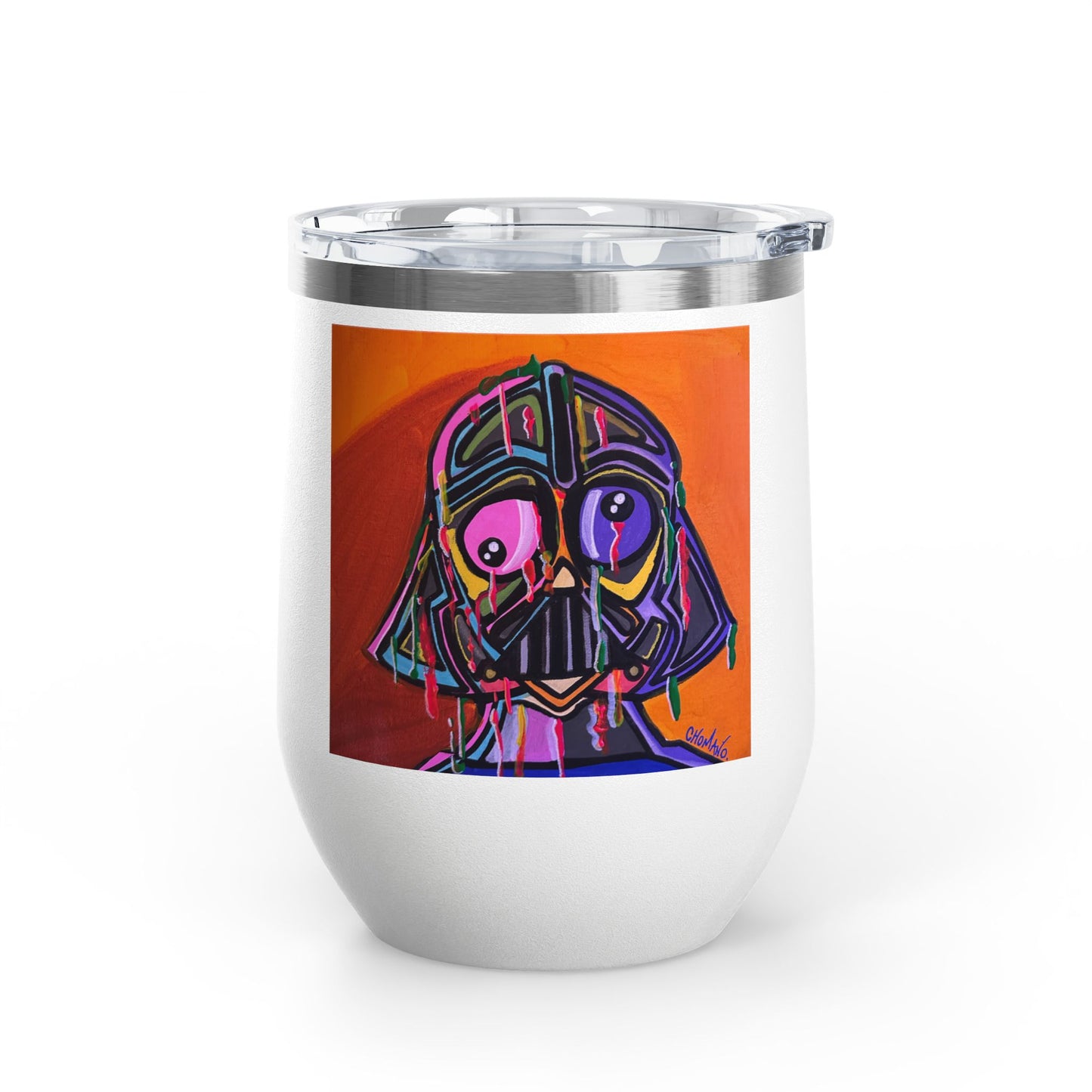 Darth Vader Pop Art 12oz Wine Tumbler — Colorful Graffiti Star Wars Travel Cup