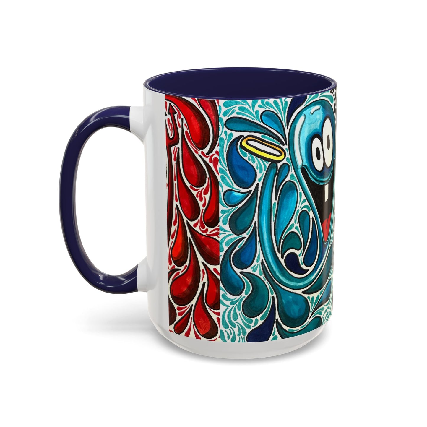 Happy Purple Monsters Accent Coffee Mug – Whimsical Art Coffee Cup (11/15oz)