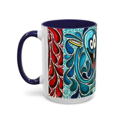 Happy Purple Monsters Accent Coffee Mug – Whimsical Art Coffee Cup (11/15oz)
