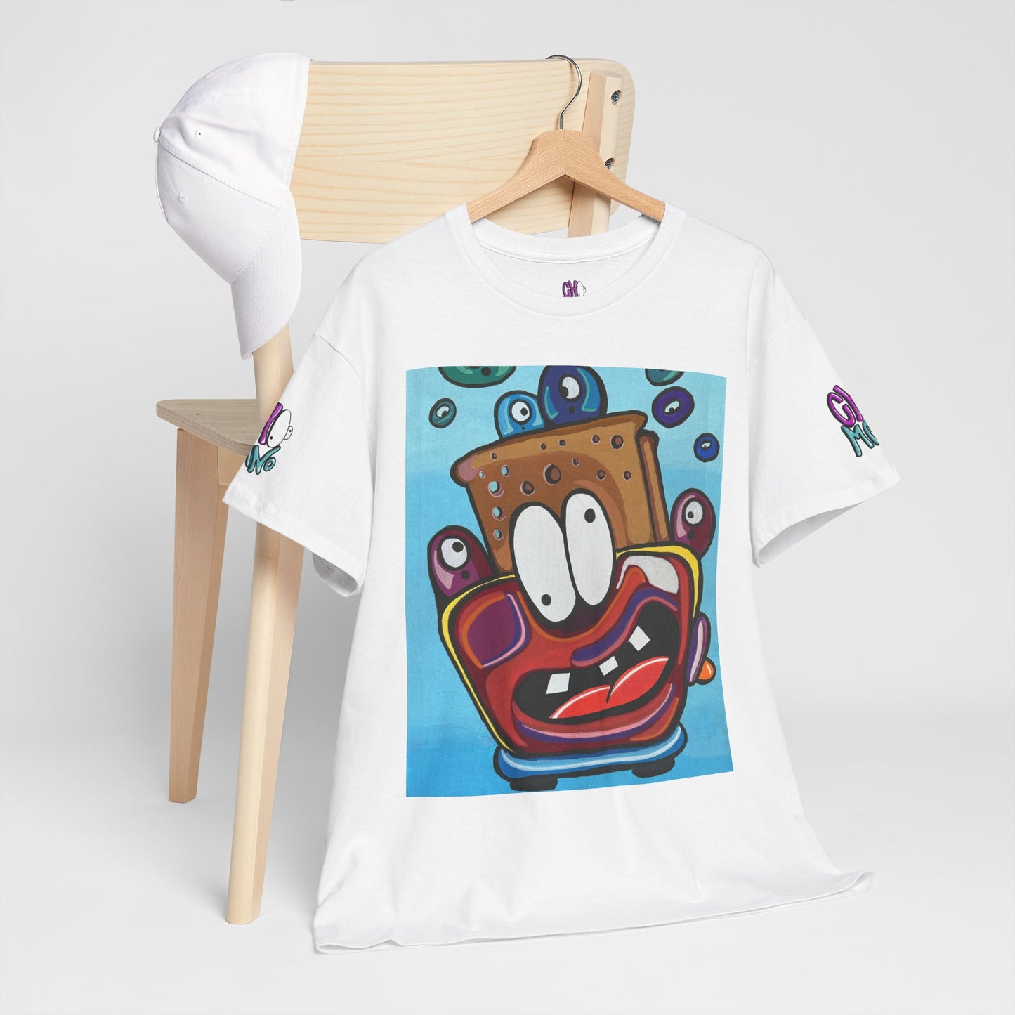 Whimsical Unisex Cotton Tee with Cartoon Design