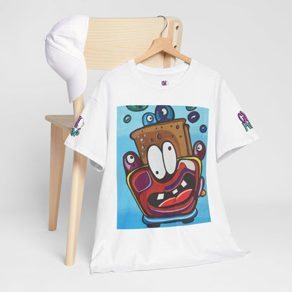 Whimsical Unisex Cotton Tee with Cartoon Design