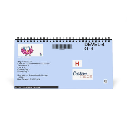 2026 Cute Pink Bird Desktop Calendar — Spiral Grid Planner for Desk