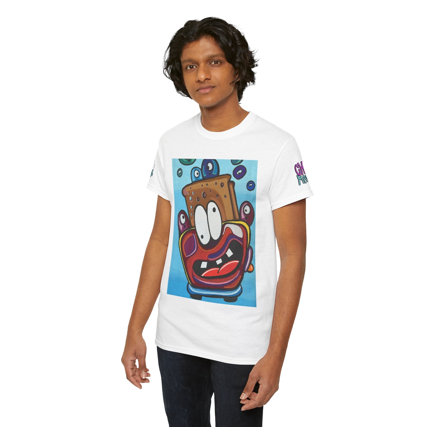 Whimsical Unisex Cotton Tee with Cartoon Design