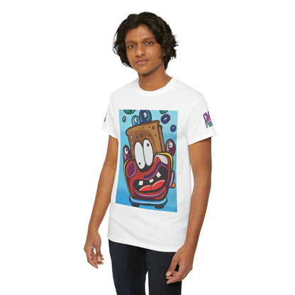 Whimsical Unisex Cotton Tee with Cartoon Design