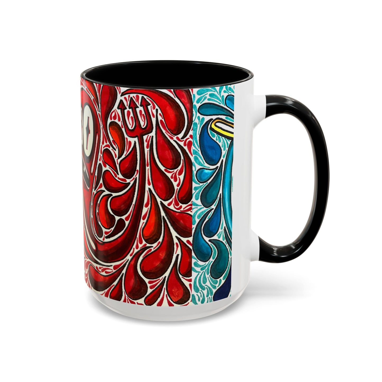 Happy Purple Monsters Accent Coffee Mug – Whimsical Art Coffee Cup (11/15oz)
