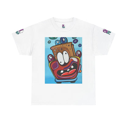 Whimsical Unisex Cotton Tee with Cartoon Design