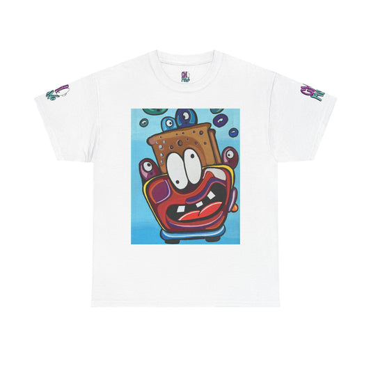 Whimsical Unisex Cotton Tee with Cartoon Design