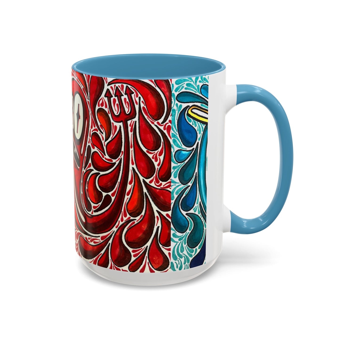 Happy Purple Monsters Accent Coffee Mug – Whimsical Art Coffee Cup (11/15oz)