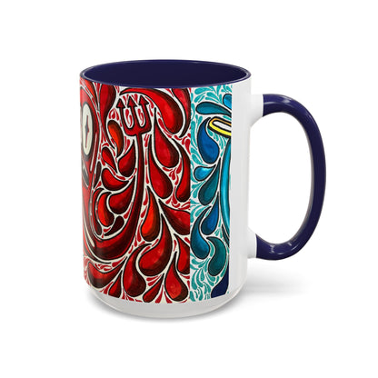 Happy Purple Monsters Accent Coffee Mug – Whimsical Art Coffee Cup (11/15oz)