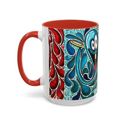 Happy Purple Monsters Accent Coffee Mug – Whimsical Art Coffee Cup (11/15oz)