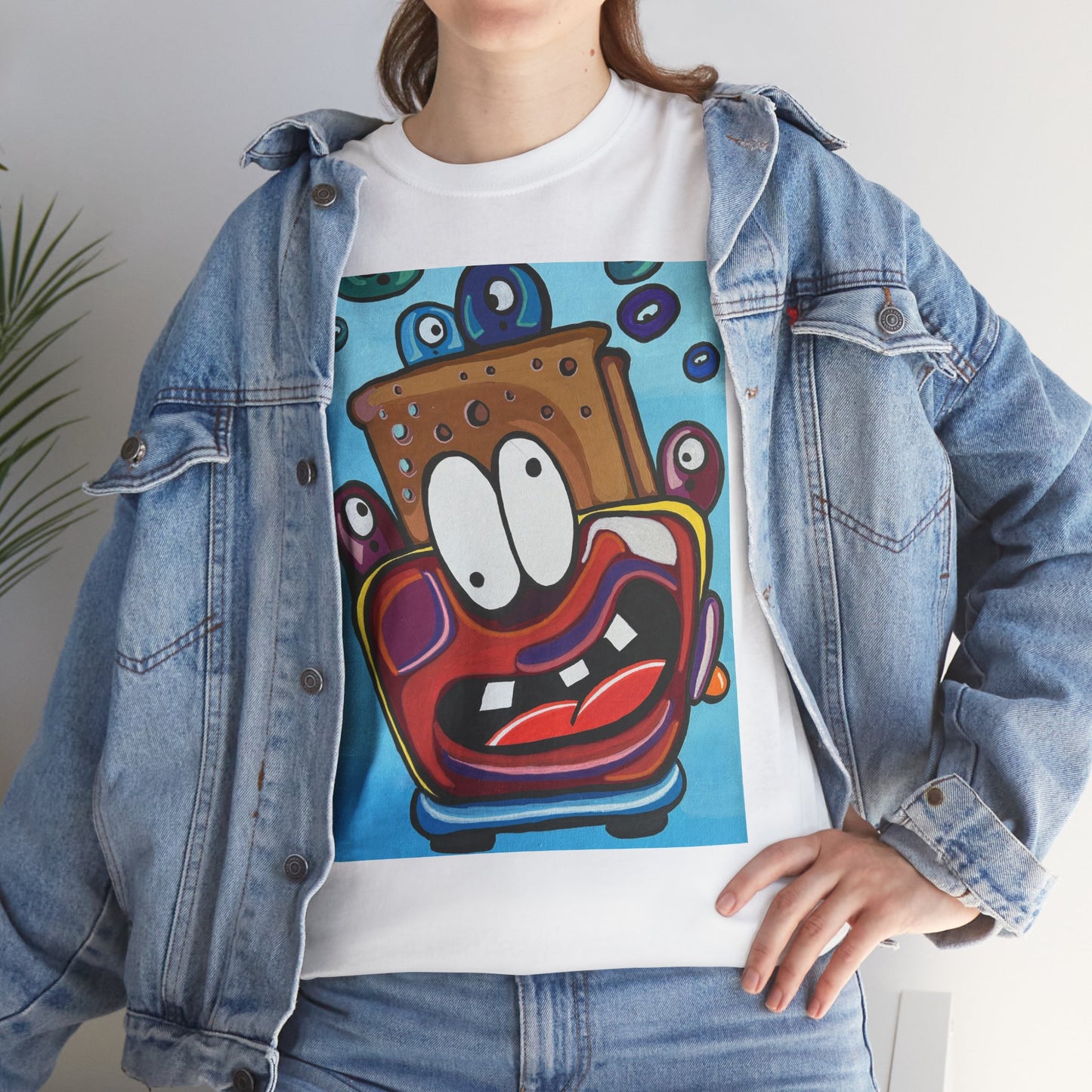 Whimsical Unisex Cotton Tee with Cartoon Design