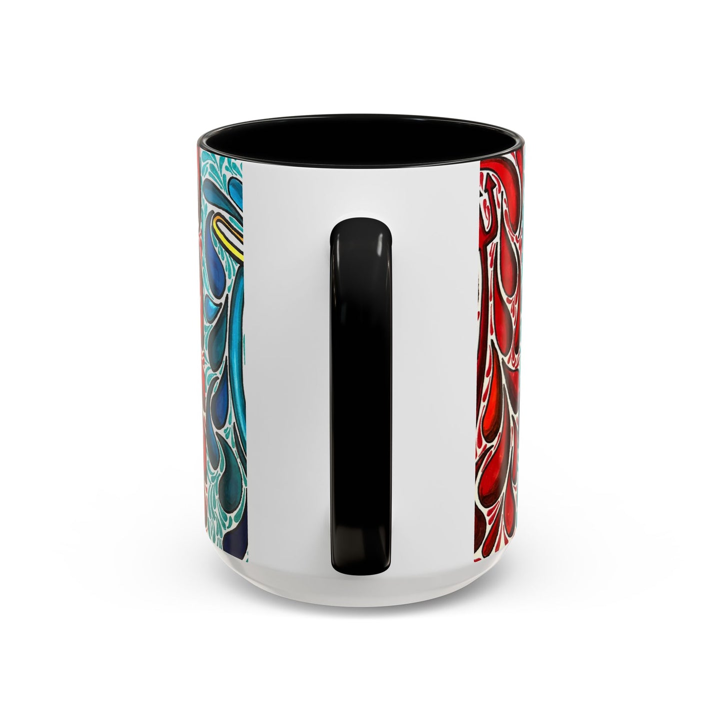 Happy Purple Monsters Accent Coffee Mug – Whimsical Art Coffee Cup (11/15oz)