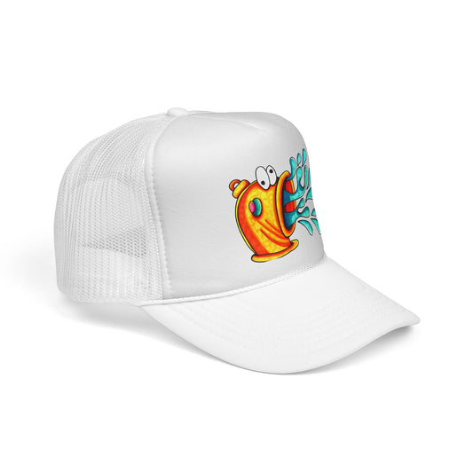 Funny Fish Spray Trucker Cap - Playful Summer Hat for Aquatic Lovers
