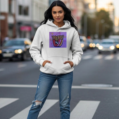 French Fry Cartoon Hoodie — Cute Kawaii Fries Graphic Pullover