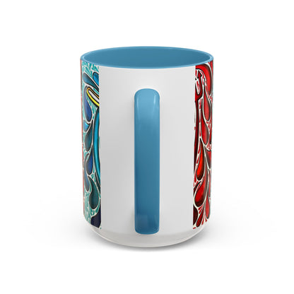 Happy Purple Monsters Accent Coffee Mug – Whimsical Art Coffee Cup (11/15oz)