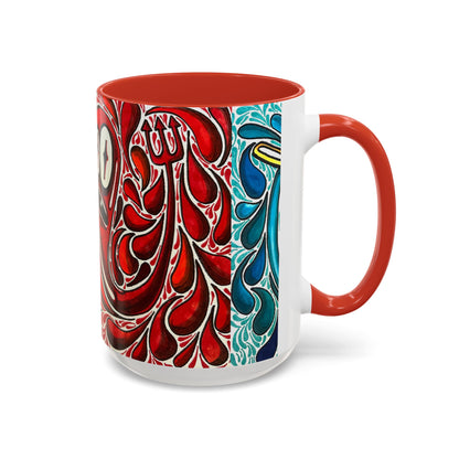 Happy Purple Monsters Accent Coffee Mug – Whimsical Art Coffee Cup (11/15oz)