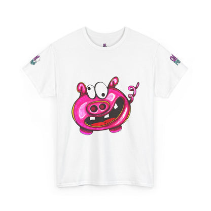 Pink Cartoon Pig T-Shirt — Cute Funny Graphic Tee
