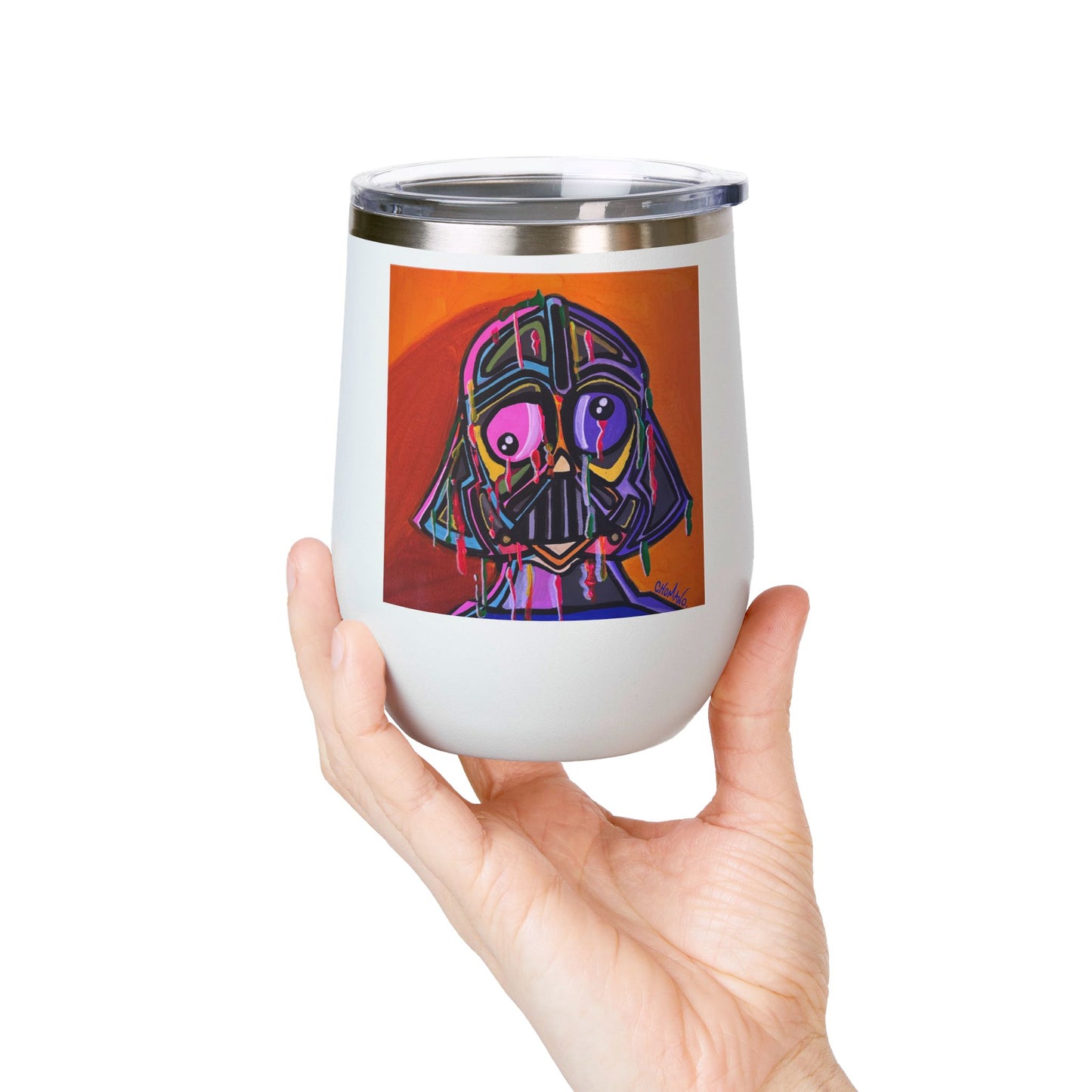 Darth Vader Pop Art 12oz Wine Tumbler — Colorful Graffiti Star Wars Travel Cup