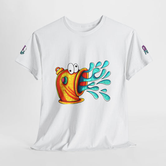 Water Cannon Graphic Tee — Colorful Cartoon Splash T-Shirt