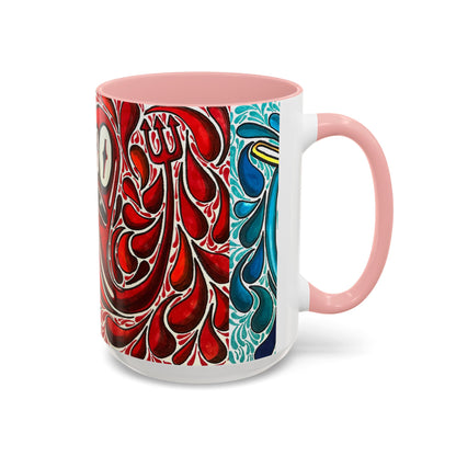 Happy Purple Monsters Accent Coffee Mug – Whimsical Art Coffee Cup (11/15oz)