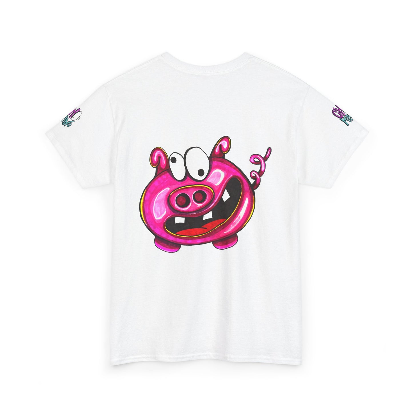 Pink Cartoon Pig T-Shirt — Cute Funny Graphic Tee