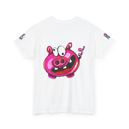Pink Cartoon Pig T-Shirt — Cute Funny Graphic Tee