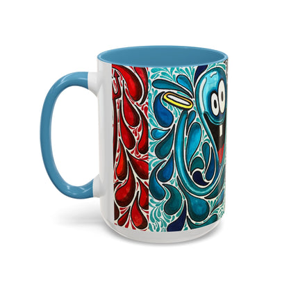 Happy Purple Monsters Accent Coffee Mug – Whimsical Art Coffee Cup (11/15oz)