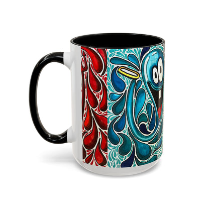 Happy Purple Monsters Accent Coffee Mug – Whimsical Art Coffee Cup (11/15oz)