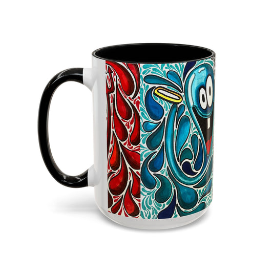 Happy Purple Monsters Accent Coffee Mug – Whimsical Art Coffee Cup (11/15oz)