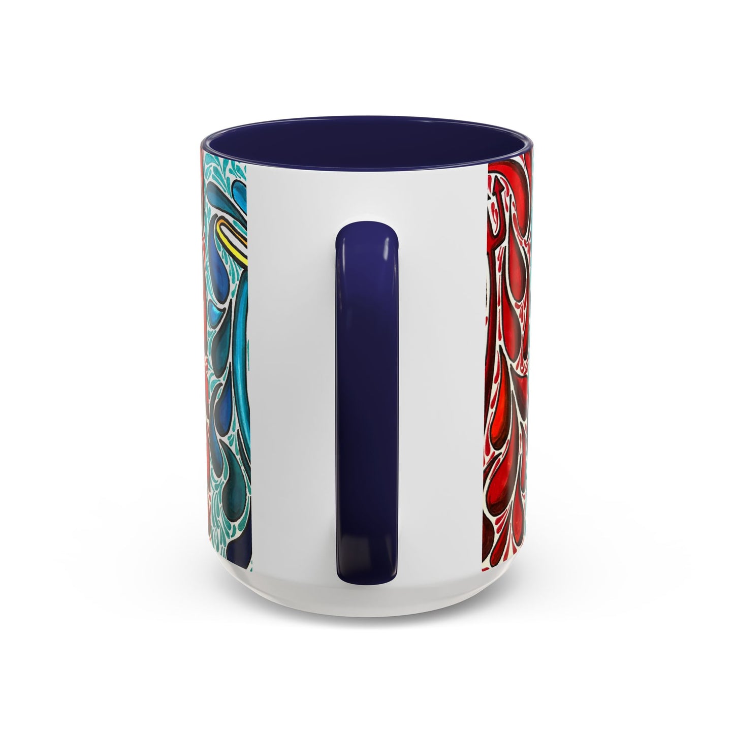 Happy Purple Monsters Accent Coffee Mug – Whimsical Art Coffee Cup (11/15oz)