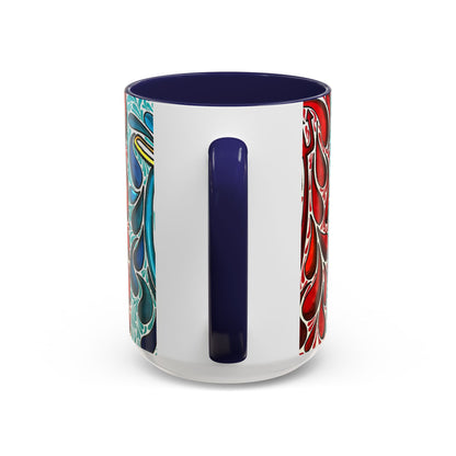 Happy Purple Monsters Accent Coffee Mug – Whimsical Art Coffee Cup (11/15oz)