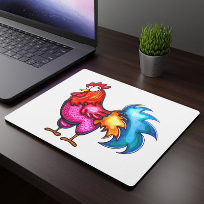 Colorful Rooster Mouse Pad — Bright Farm Animal Desk Mat