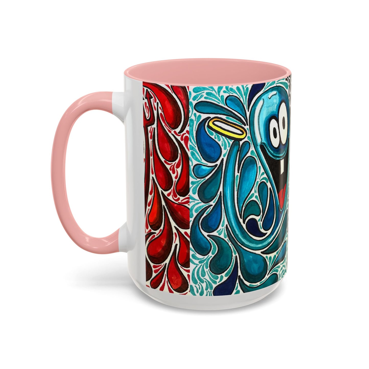 Happy Purple Monsters Accent Coffee Mug – Whimsical Art Coffee Cup (11/15oz)