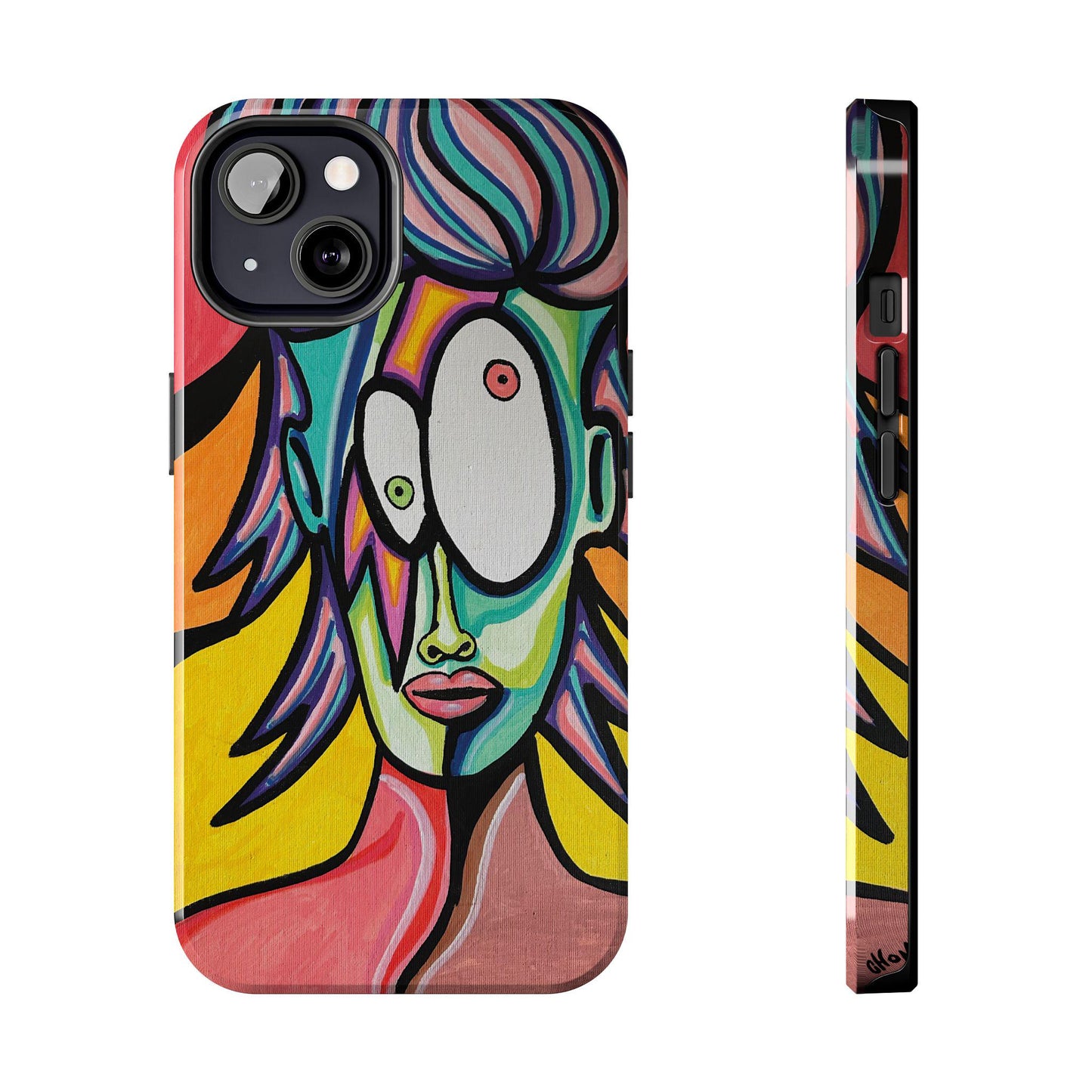 Colorful Artistic Phone Case, Tough Phone Cases, Vibrant Mobile Cover, Abstract Protection, Unique Gift for Art Lovers