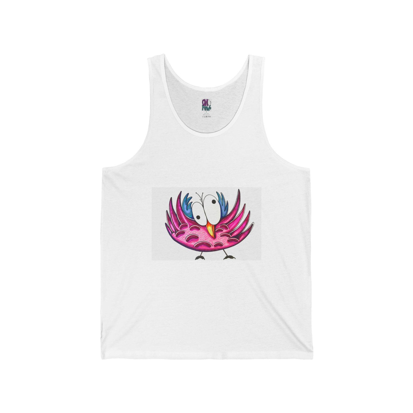Fun & Quirky Bird Graphic Tank - Unisex Jersey Tank Top, Summer Wear, Gift for Bird Lovers, Casual Style, Beach Outfit