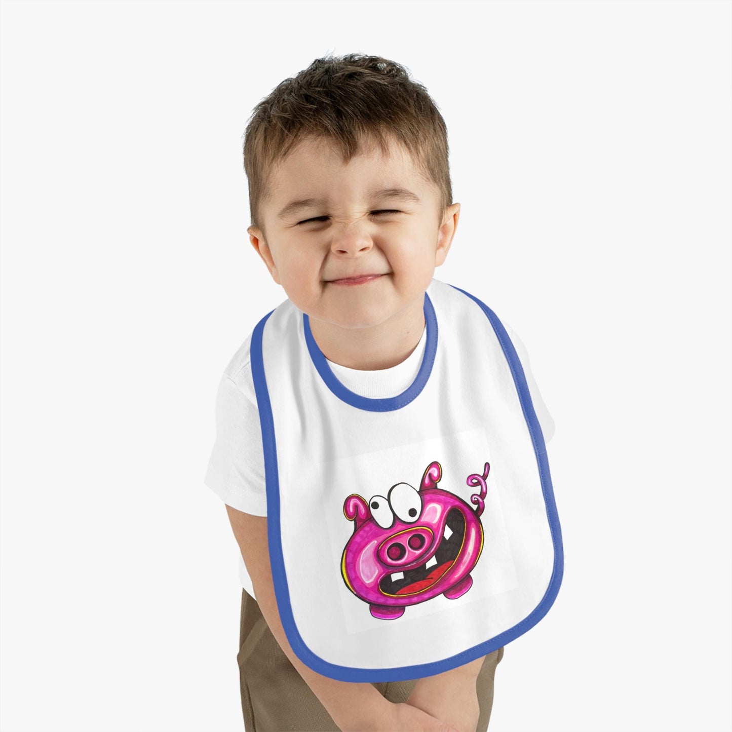 Funny Pig Baby Bib, Cute Bib for Infants, Baby Shower Gift, Toddler Feeding Bib, Unique Baby Accessory, Adorable Cartoon Bib