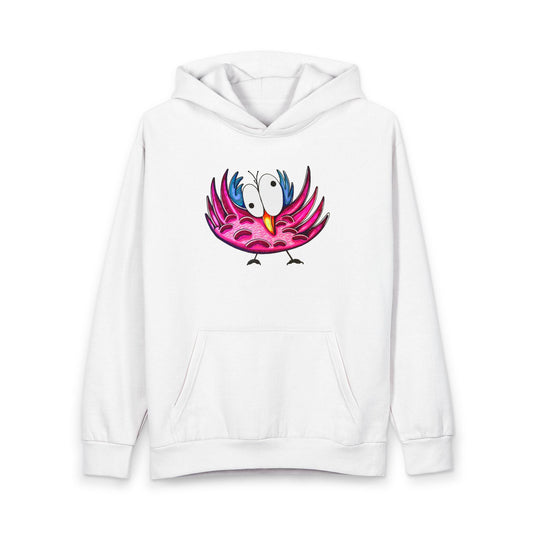 Colorful Cartoon Bird Unisex Hoodie, Fun Pullover for Gift, Cute Bird Design, Cozy Streetwear, Perfect for Casual Days