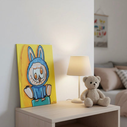 Labubu Celeste 40x30, Este si cobra vida a veces. Pero es tranqui. 😇 - Chomano