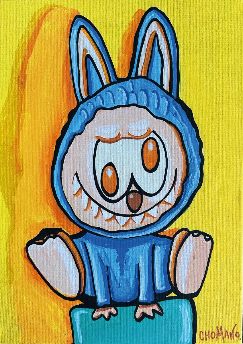 Labubu Celeste 40x30, Este si cobra vida a veces. Pero es tranqui. 😇 - Chomano