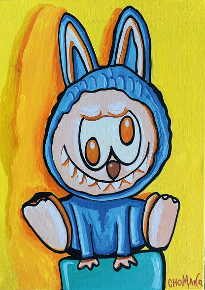 Labubu Celeste 40x30, Este si cobra vida a veces. Pero es tranqui. 😇 - Chomano