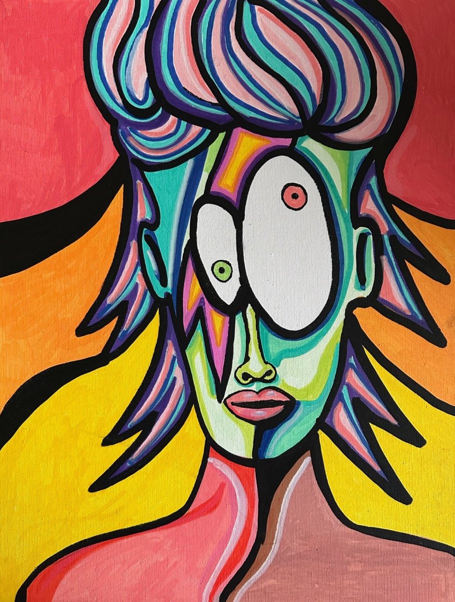 No es Bowie. 40x30 Acrílico tela delgada - Chomano