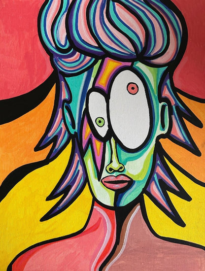No es Bowie. 40x30 Acrílico tela delgada - Chomano