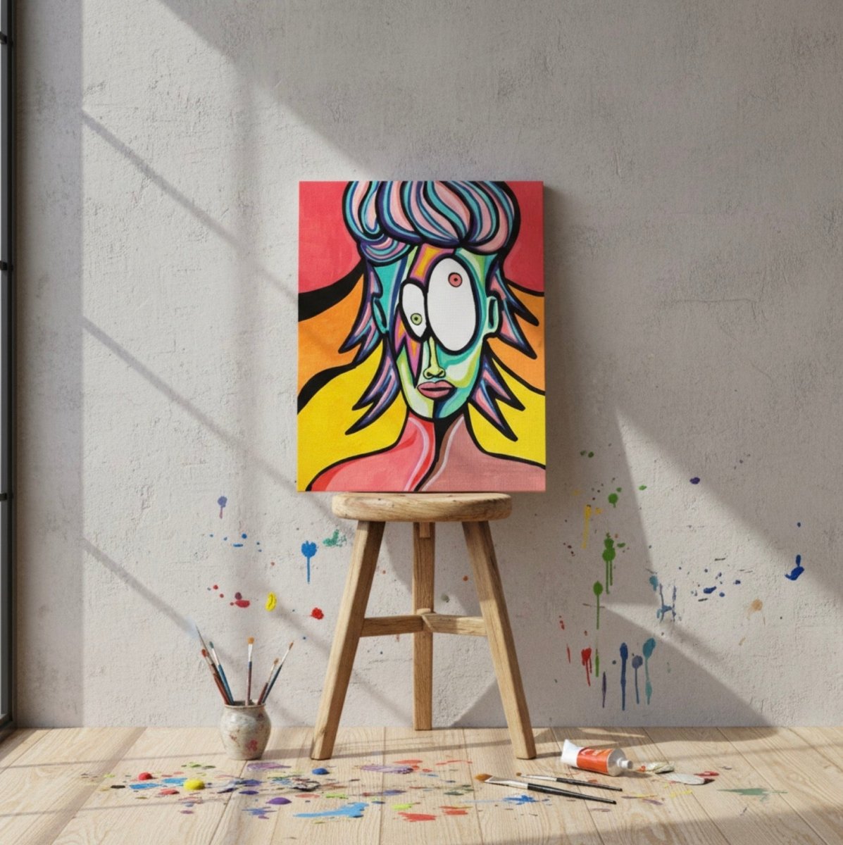 No es Bowie. 40x30 Acrílico tela delgada - Chomano