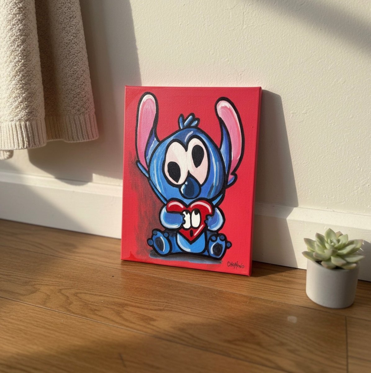 Stitch 40x30 acrílico en canvas - Chomano