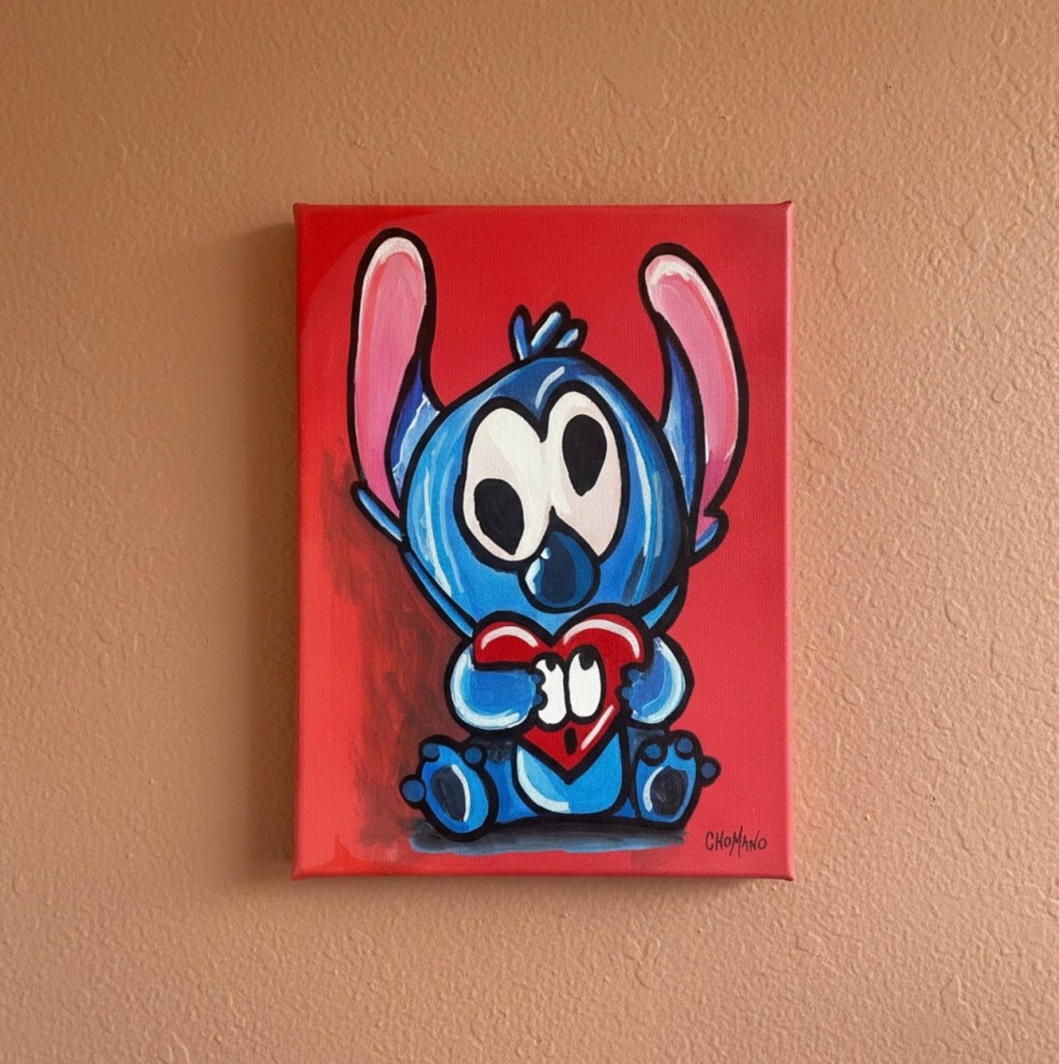 Stitch 40x30 acrílico en canvas - Chomano