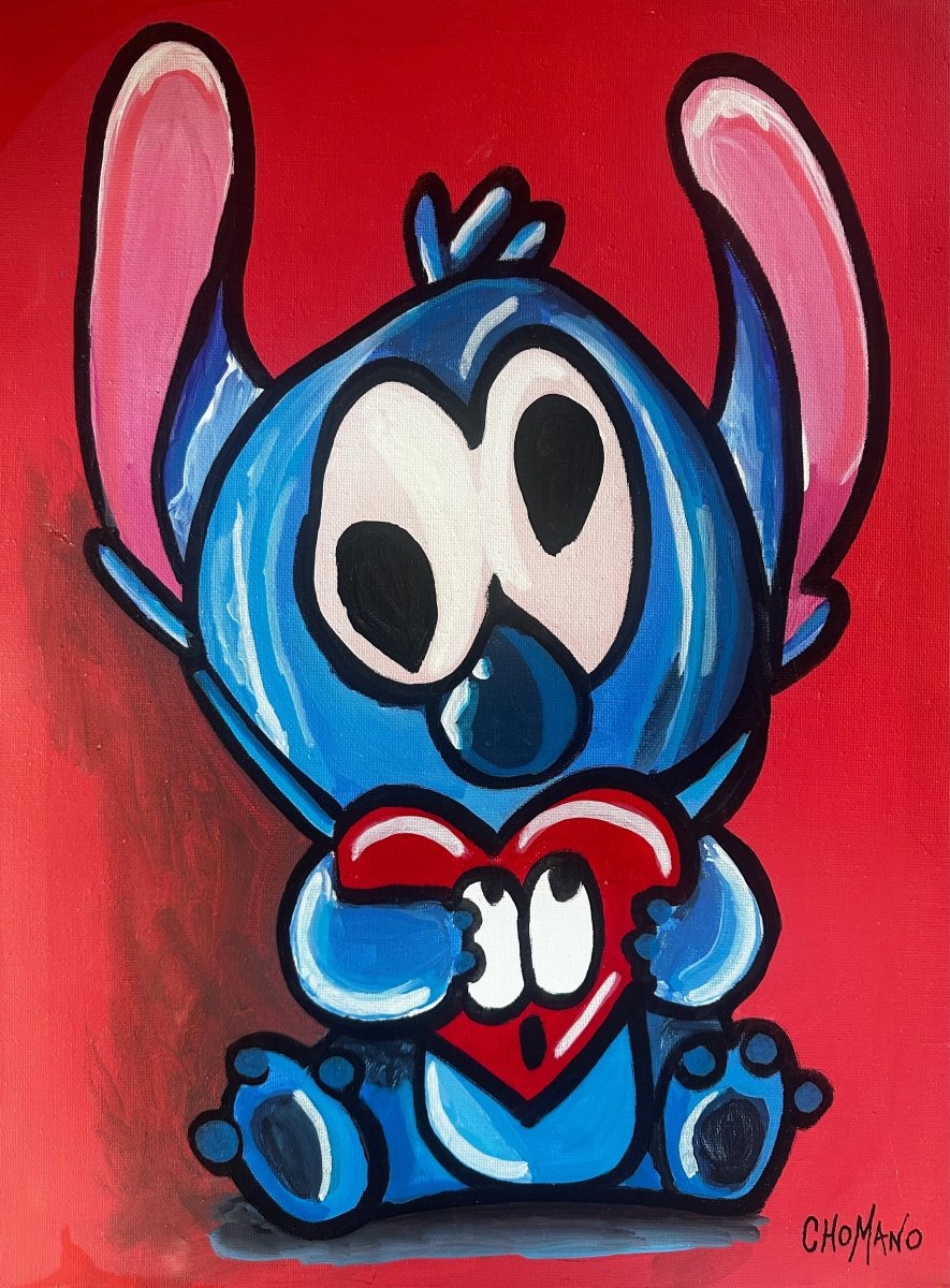 Stitch 40x30 acrílico en canvas - Chomano