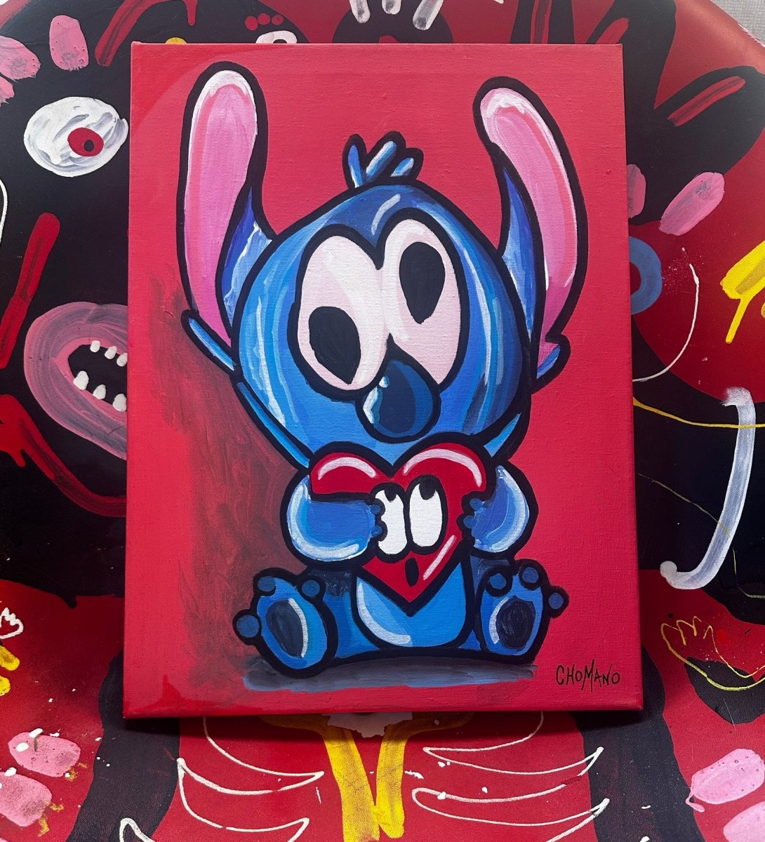 Stitch 40x30 acrílico en canvas - Chomano